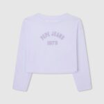 White Long Sleeve Cotton T-Shirt Pepe Jeans L20F2F1456 Girl