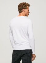 White Long-Sleeved Cotton T-Shirt Pepe Jeans L20F2F1007 Men - Image 4