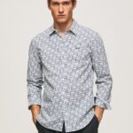 White Lou Slim Fit Poplin Shirt Pepe Jeans L20F2F1070 Men
