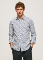 White Lou Slim Fit Poplin Shirt Pepe Jeans L20F2F1070 Men