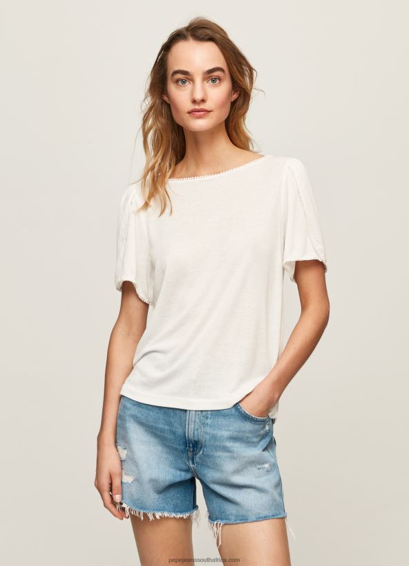white_marbled_boat_collar_t_shirt_pepe_jeans_l20f2f452_women.jpg White Marbled Boat Collar T-Shirt Pepe Jeans L20F2F452 Women - Image 1