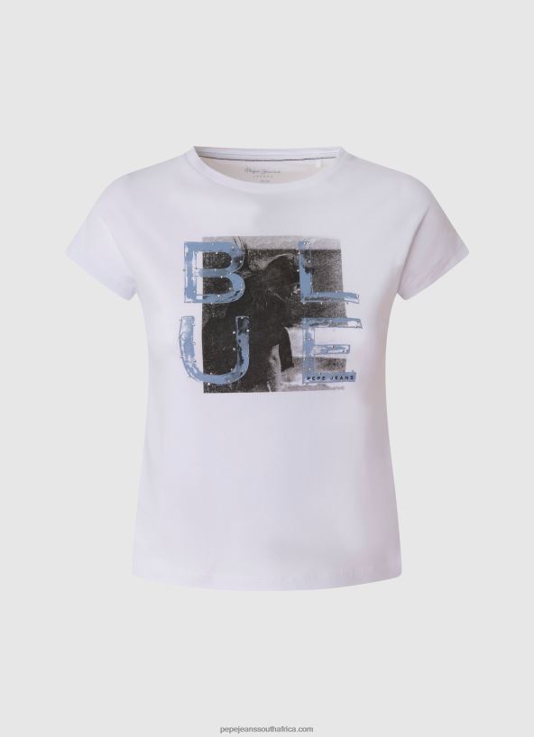 white_monochromatic_print_t_shirt_pepe_jeans_l20f2f1453_girl.jpg White Monochromatic Print T-Shirt Pepe Jeans L20F2F1453 Girl - Image 1
