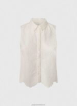 White Openwork Armhole Sleeve Shirt Pepe Jeans L20F2F337 Women - Image 5