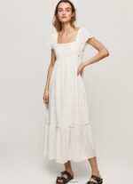 White Peri Cotton Dress Pepe Jeans L20F2F217 Women