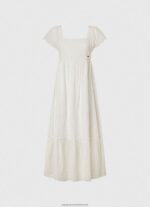 White Peri Cotton Dress Pepe Jeans L20F2F217 Women - Image 5