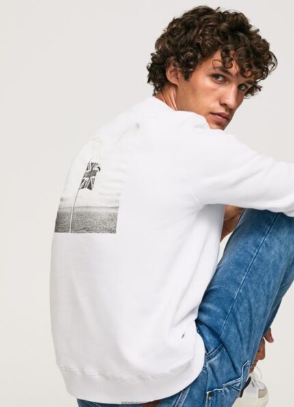 White Photo Print Jumper Pepe Jeans L20F2F867 Men
