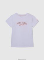 White Photo Print T-Shirt Pepe Jeans L20F2F1457 Girl - Image 4