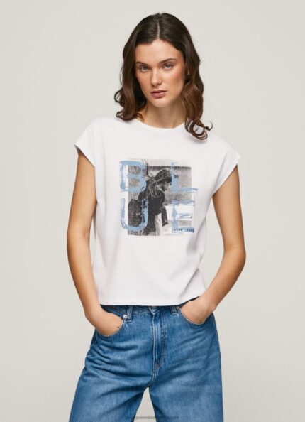 White Photo Print T-Shirt Pepe Jeans L20F2F410 Women