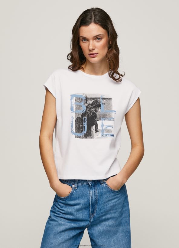 white_photo_print_t_shirt_pepe_jeans_l20f2f410_women.jpg White Photo Print T-Shirt Pepe Jeans L20F2F410 Women - Image 1