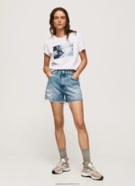 White Photo Print T-Shirt Pepe Jeans L20F2F429 Women - Image 2