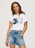 White Photo Print T-Shirt Pepe Jeans L20F2F429 Women