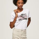 White Photo Print T-Shirt Pepe Jeans L20F2F432 Women