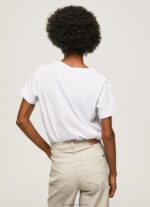 White Photo Print T-Shirt Pepe Jeans L20F2F432 Women - Image 4