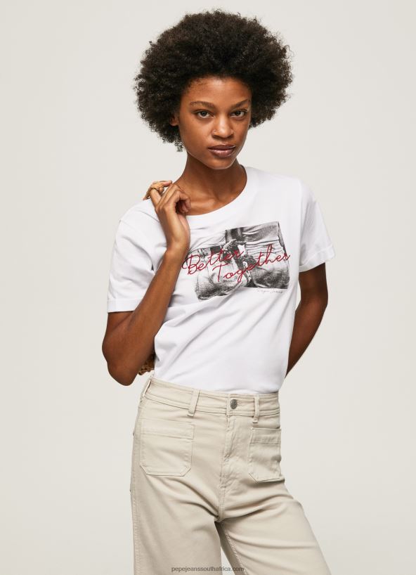 white_photo_print_t_shirt_pepe_jeans_l20f2f432_women.jpg White Photo Print T-Shirt Pepe Jeans L20F2F432 Women - Image 1