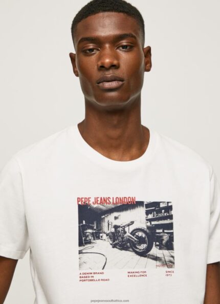White Photo Print T-Shirt Pepe Jeans L20F2F955 Men