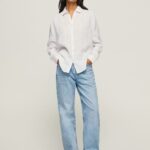 White Plain Regular Fit Shirt Pepe Jeans L20F2F333 Women