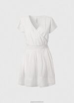 White Poete Embroidered Cotton Dress Pepe Jeans L20F2F165 Women - Image 5