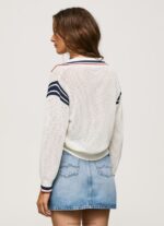 White Polo Style Crepe Jersey Pepe Jeans L20F2F250 Women - Image 4