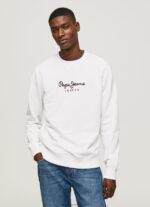White Printed Logo Cotton Jumper Pepe Jeans L20F2F880 Men