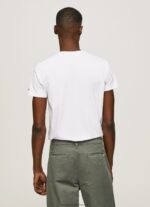 White Printed Logo Cotton T-Shirt Pepe Jeans L20F2F1011 Men - Image 4
