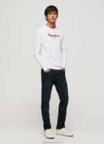 White Printed Logo Cotton T-Shirt Pepe Jeans L20F2F1018 Men - Image 2