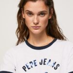 White Printed Logo Cotton T-Shirt Pepe Jeans L20F2F424 Women