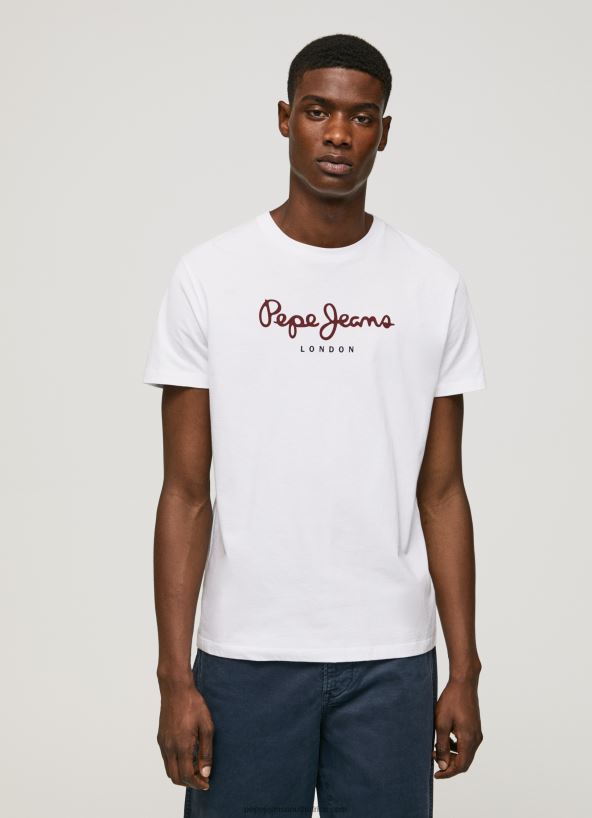 white_printed_logo_cotton_t_shirt_pepe_jeans_l20f2f998_men.jpg White Printed Logo Cotton T-Shirt Pepe Jeans L20F2F998 Men - Image 1