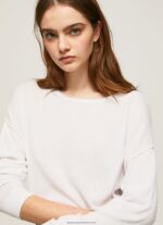White Relaxed Fit Boat Neck Jersey Pepe Jeans L20F2F256 Women - Image 3
