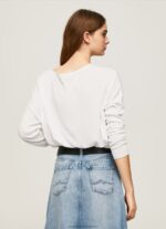 White Relaxed Fit Boat Neck Jersey Pepe Jeans L20F2F256 Women - Image 4