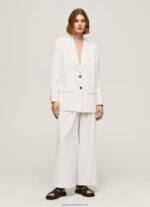 White Relaxed Fit Linen Blazer Pepe Jeans L20F2F110 Women - Image 2