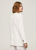 White Relaxed Fit Linen Blazer Pepe Jeans L20F2F110 Women - Image 4