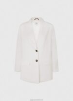 White Relaxed Fit Linen Blazer Pepe Jeans L20F2F110 Women - Image 5