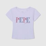 White Ribbed Cotton Shirt Pepe Jeans L20F2F1421 Girl