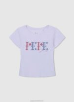 White Ribbed Cotton Shirt Pepe Jeans L20F2F1421 Girl