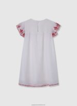 White Romantic Cut Dress Pepe Jeans L20F2F1375 Girl - Image 2