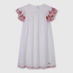 White Romantic Cut Dress Pepe Jeans L20F2F1375 Girl