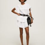 White Skirt With Lace Details Pepe Jeans L20F2F488 Women