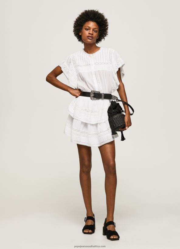 white_skirt_with_lace_details_pepe_jeans_l20f2f488_women.jpg White Skirt With Lace Details Pepe Jeans L20F2F488 Women - Image 1