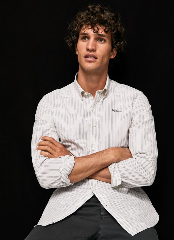 white_slim_fit_poplin_cotton_shirt_pepe_jeans_l20f2f1022_men.jpg White Slim Fit Poplin Cotton Shirt Pepe Jeans L20F2F1022 Men - Image 1