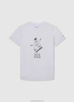 White Telephone Booth Cotton T-Shirt Pepe Jeans L20F2F1654 Boy - Image 3