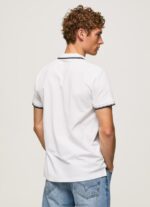 White Trimmed Cotton Pique Polo Shirt Pepe Jeans L20F2F1090 Men - Image 4