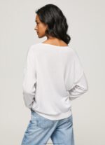 White V Neckline Relaxed Fit Jersey Pepe Jeans L20F2F240 Women - Image 4