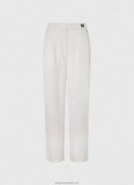 White Wide Pleated Trousers Pepe Jeans L20F2F288 Women - Image 5